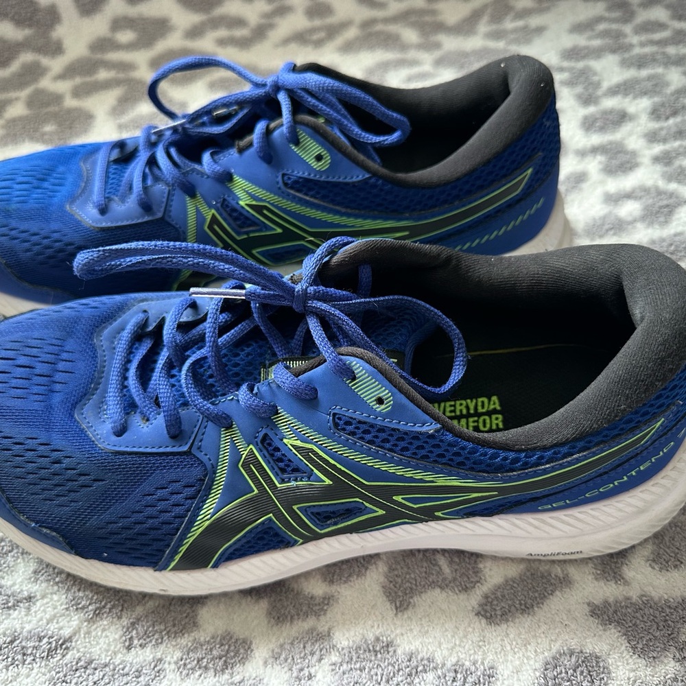 ASICS Blue and Green Athletic Shoes